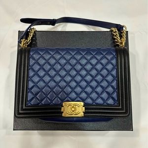 Chanel Two Toned caviar Boyfriend bag